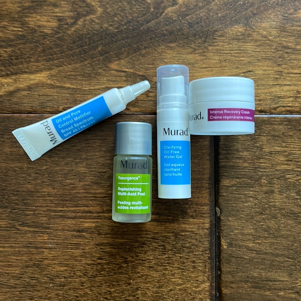 NWOB Murad Skincare Bundle Face Cream Moisturizer Sunscreen Water Gel Acid Peel